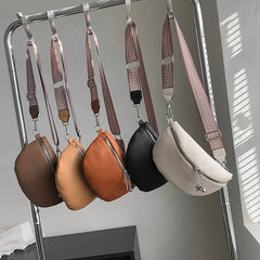 Women's Saddle Shoulder Bag Crossbody Chest Bag PU Leather Fanny Pack
