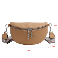 Women's Saddle Shoulder Bag Crossbody Chest Bag PU Leather Fanny Pack