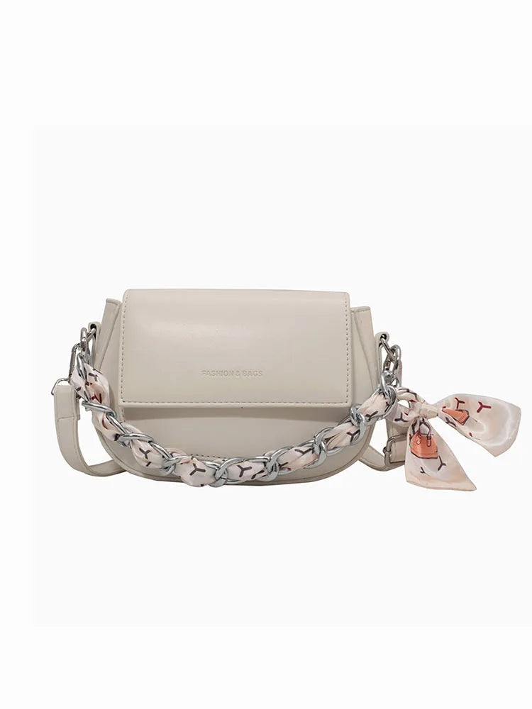 Saddle Shoulder Bag Women Top Handle Solid Crossbody Handbag