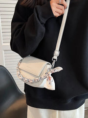 Saddle Shoulder Bag Women Top Handle Solid Crossbody Handbag