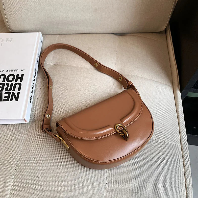 Small Crossbody Bag Women's Shoulder Handbag PU Leather Saddle Style
