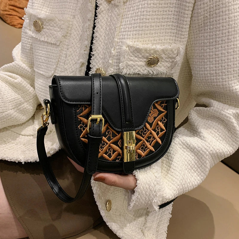 Small Vintage Leather Shoulder Bag Crossbody Bag