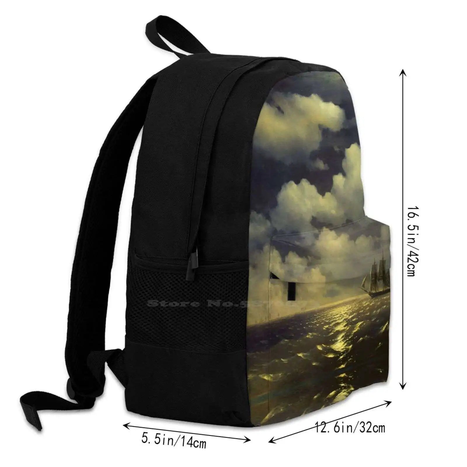 Moonlit Sea Laptop Backpack by Aivazovsky