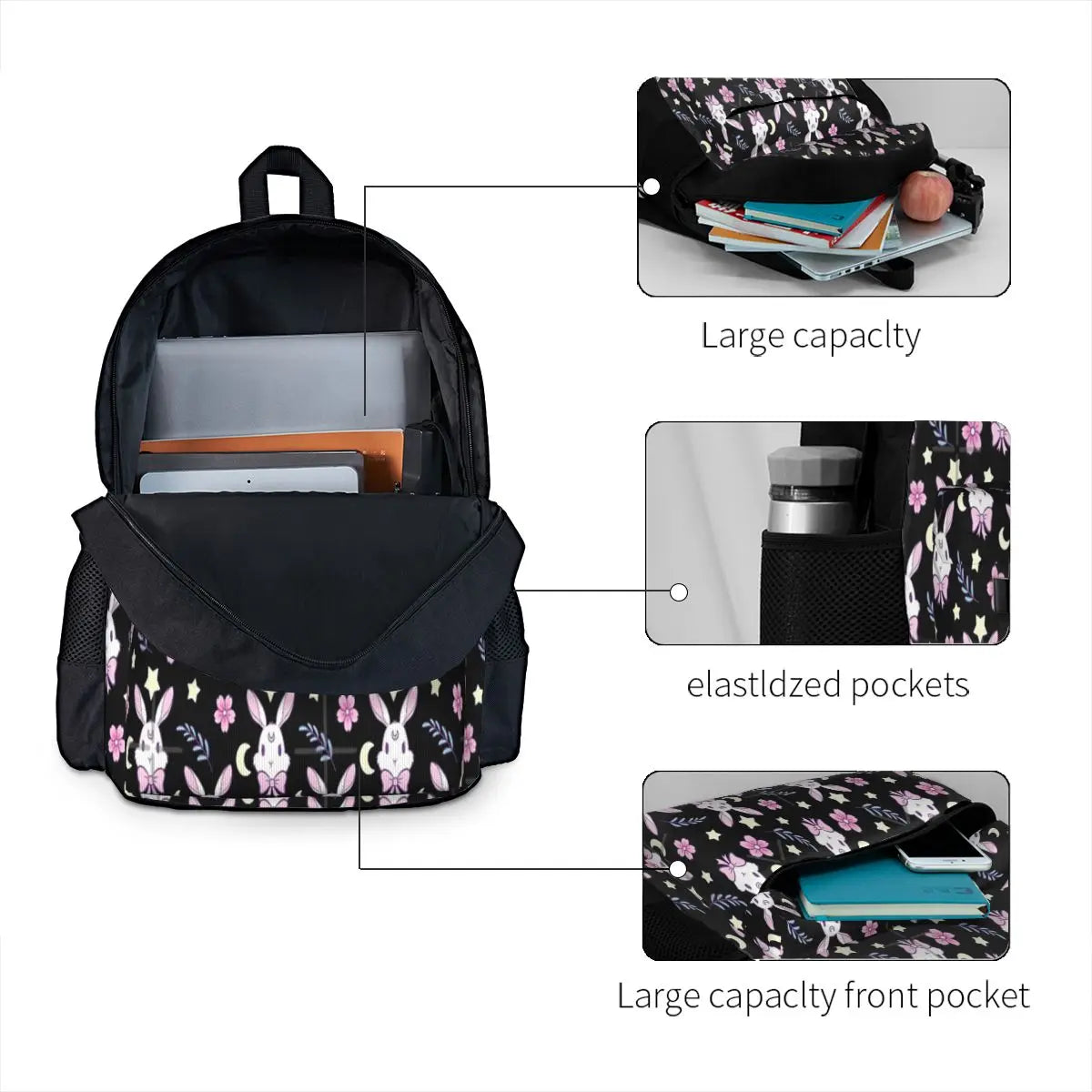 Sakura Bunny Nikury Backpacks Men Women Travel Girl Backpack