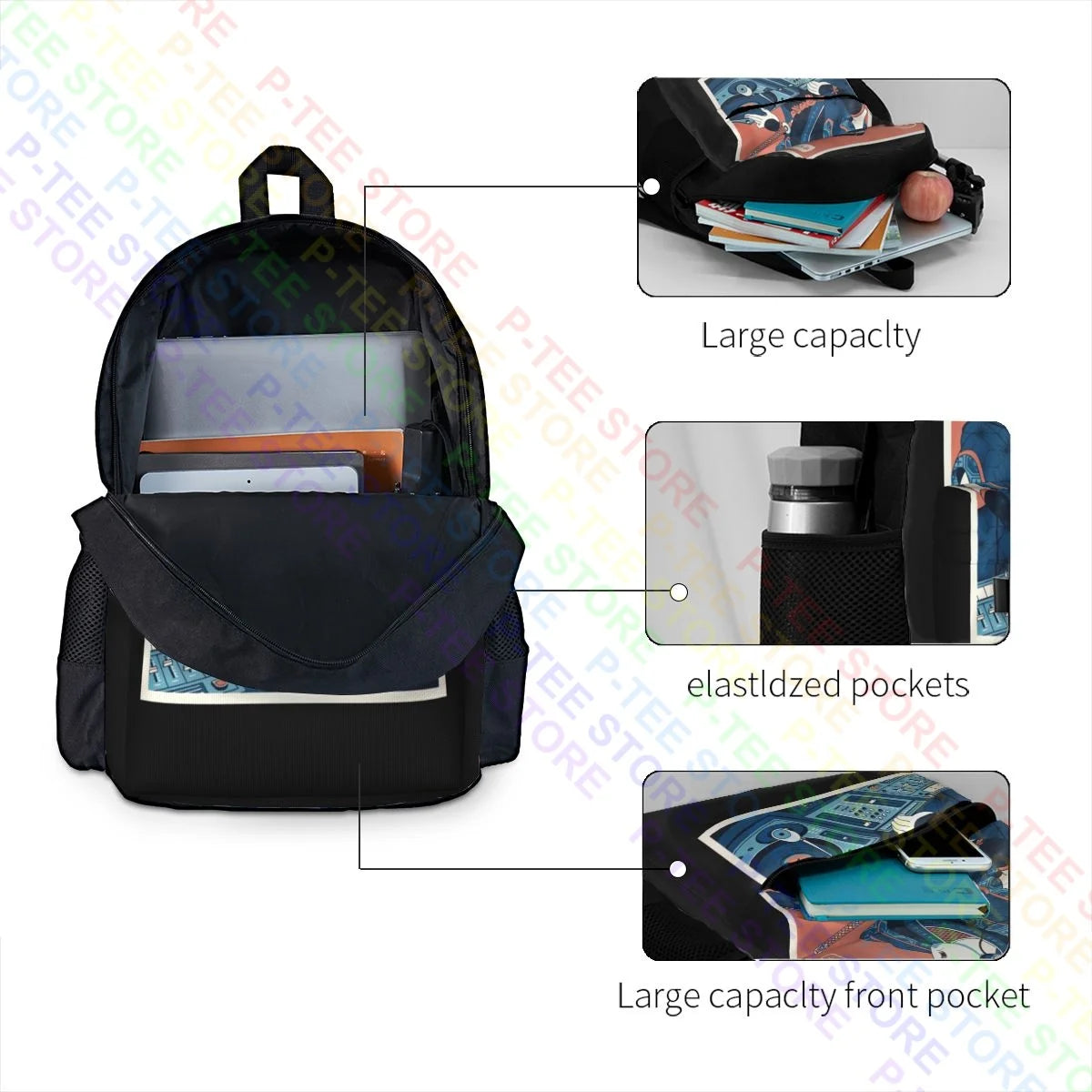 Samurai Dj Zm1 Large Capacity Backpack Bookbag