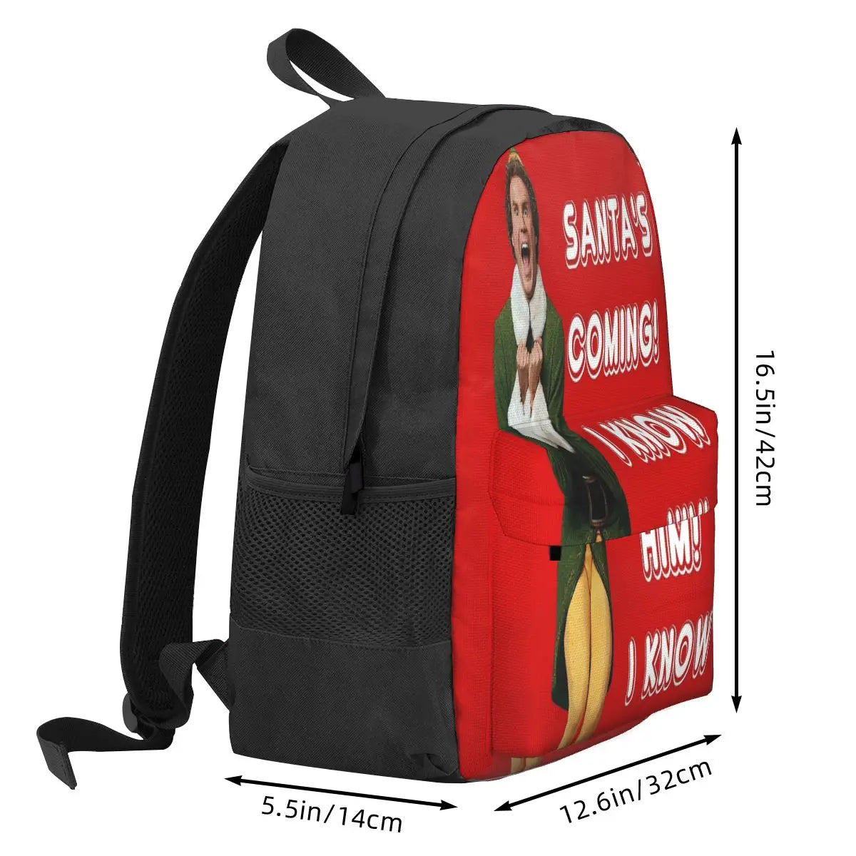 Santa's Coming I Know Him Backpacks Men's Backpacks Bags For Women