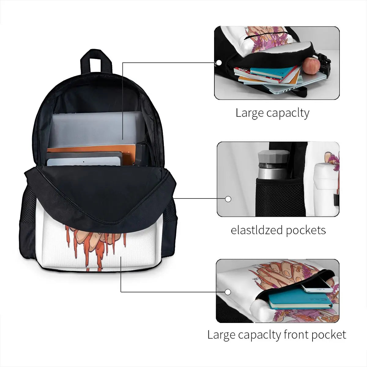 Sapphic Toadstool Frog Handful Backpacks Men's Backpacks Bags