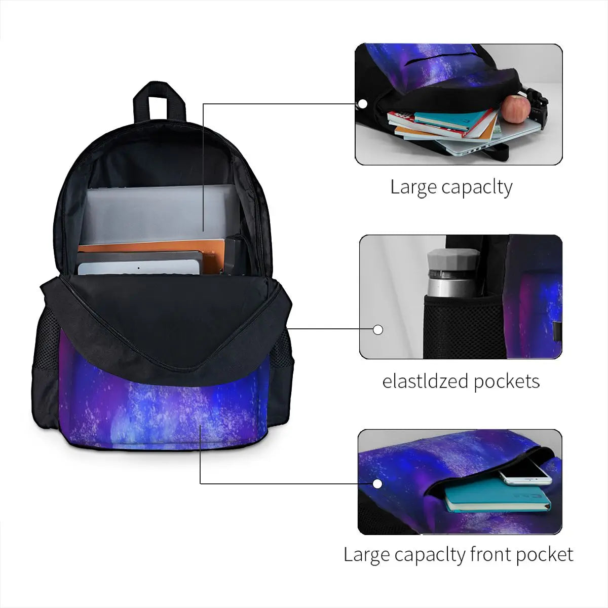 Sapphire Sky Backpacks Men's & Women's Kpop Bags With Zipper