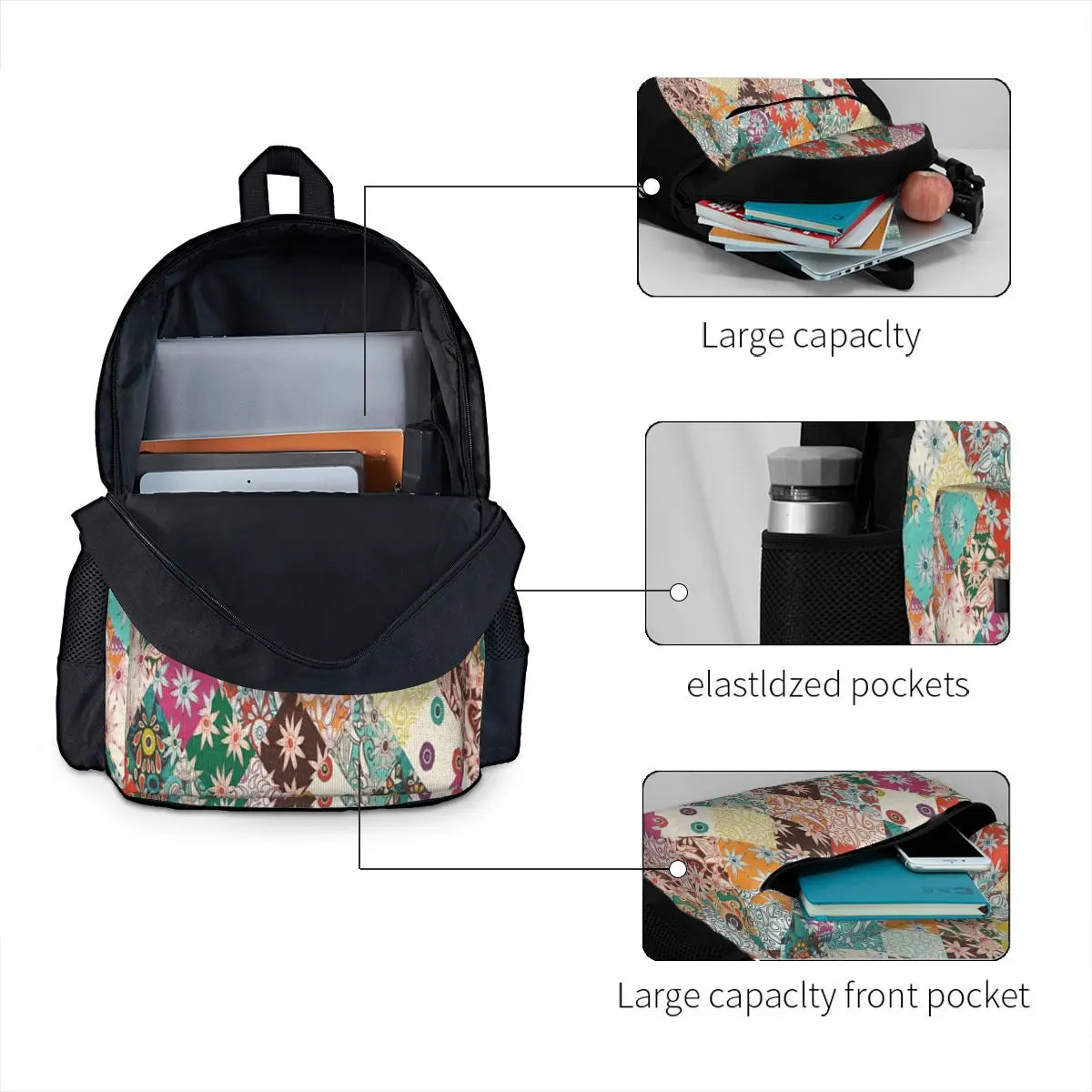Sarilmak Patchwork 2 Backpacks Men's Bags Women Rucksack Handbag