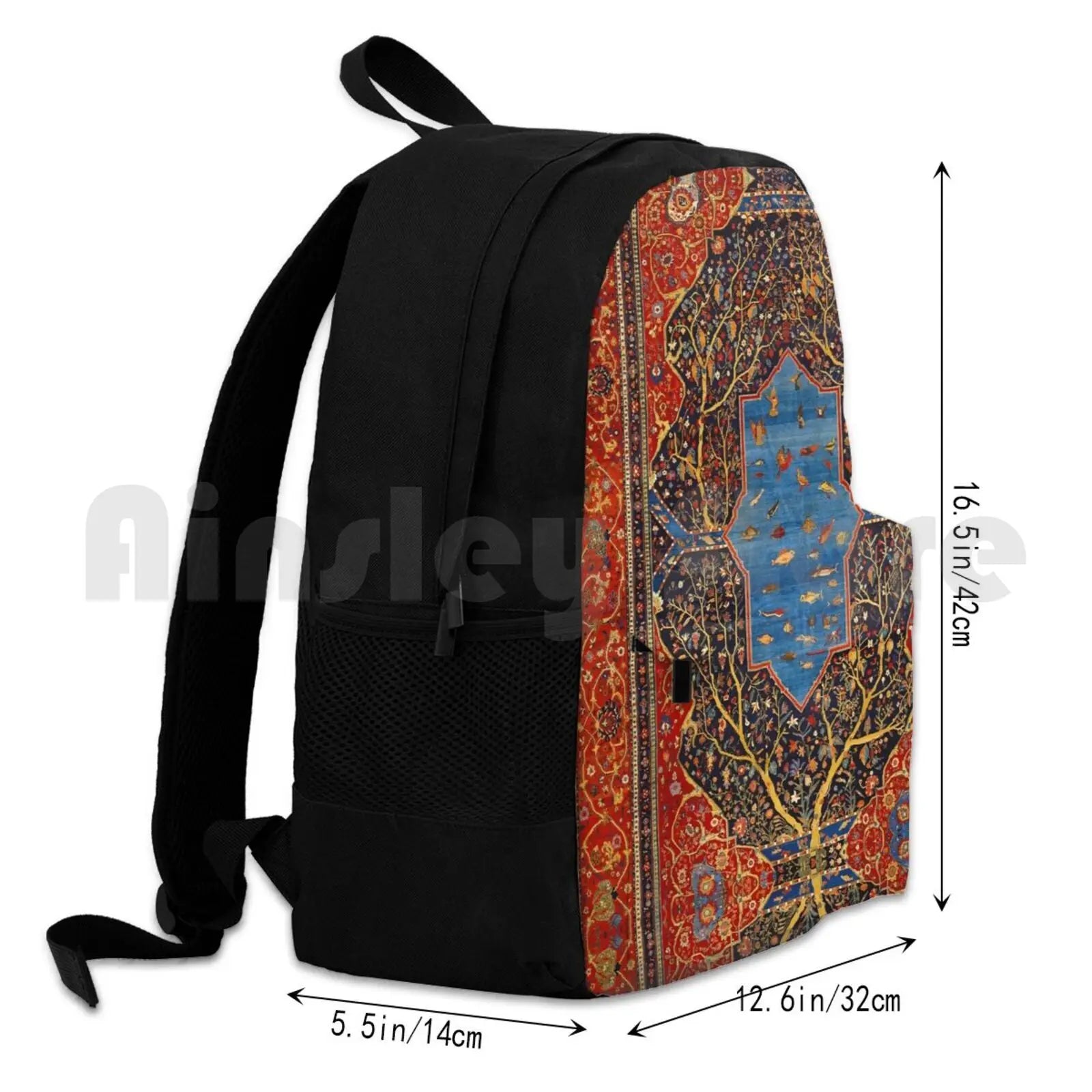 Sarouk Fereghan Persian Carpet Print Outdoor Hiking Backpack