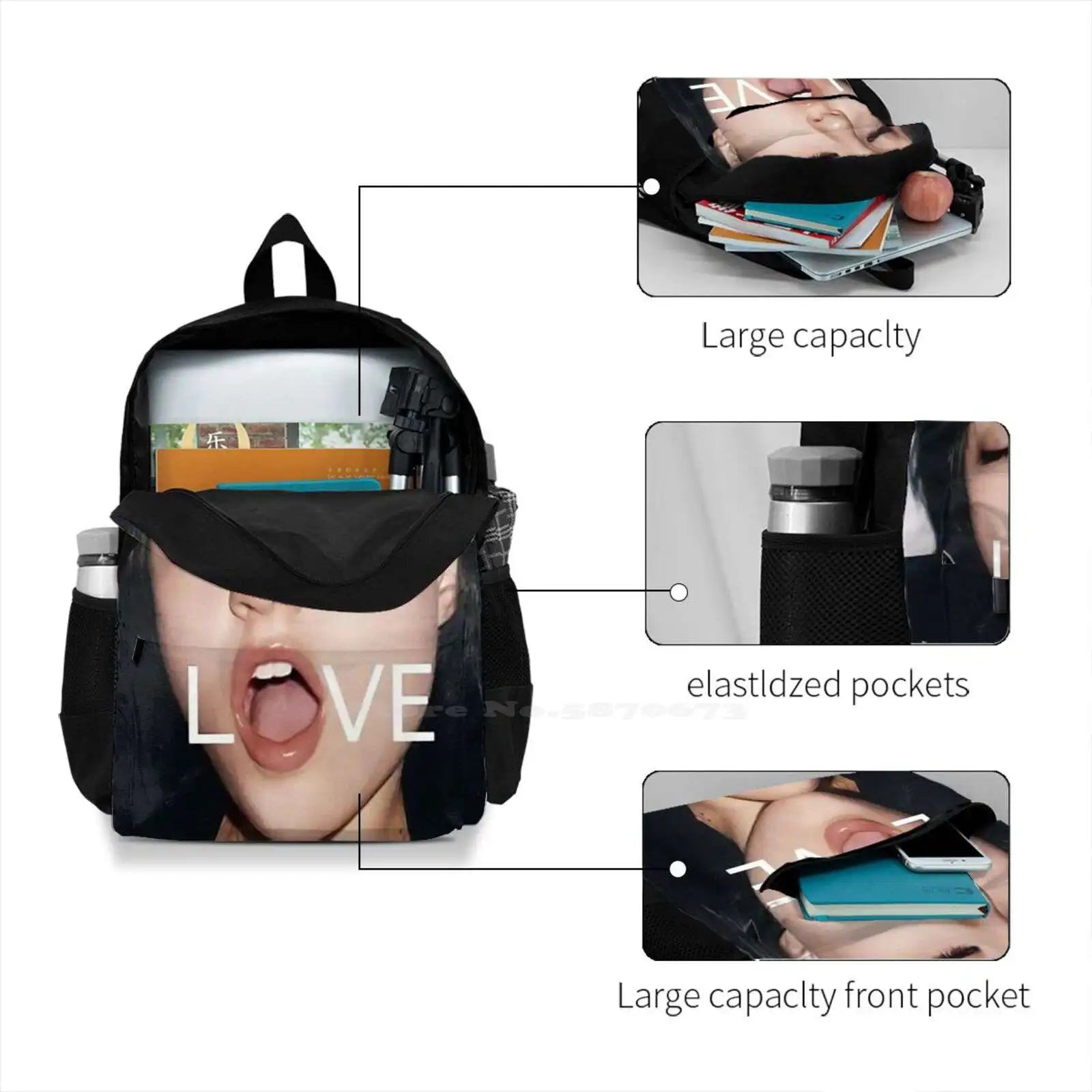 Sasha Grey Love Teen College Student Backpack