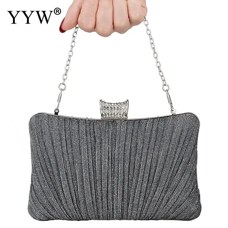 Satin Box Handbag Chain Shoulder Bags Party Clutch Purse Underarm Handbgs