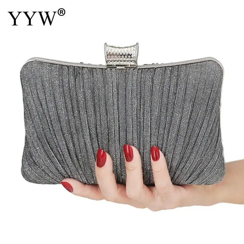 Satin Box Handbag Chain Shoulder Bags Party Clutch Purse Underarm Handbgs