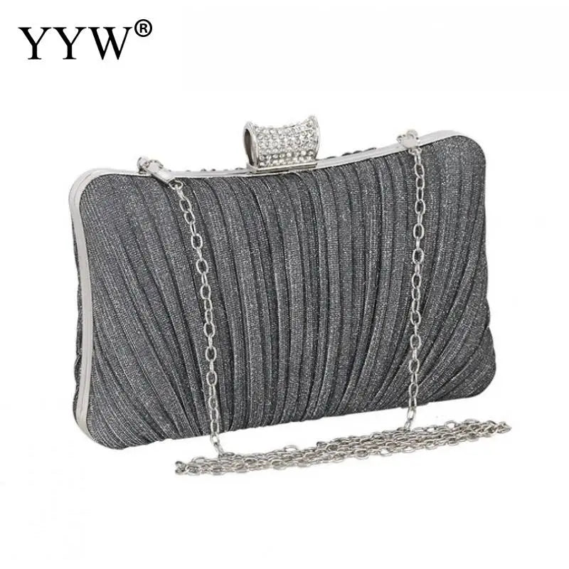 Satin Box Handbag Chain Shoulder Bags Party Clutch Purse Underarm Handbgs