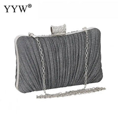 Satin Box Handbag Chain Shoulder Bags Party Clutch Purse Underarm Handbgs