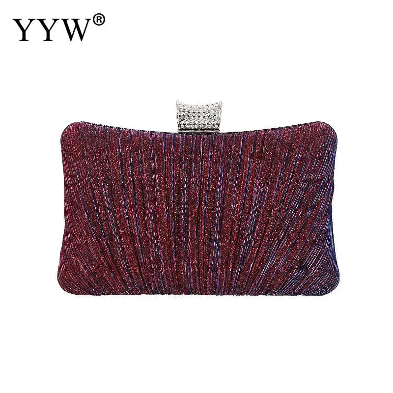 Satin Box Handbag Chain Shoulder Bags Party Clutch Purse Underarm Handbgs