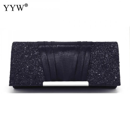 Sequin Patchwork Evening Clutch Bag with Chain for Women Wedding Handbag