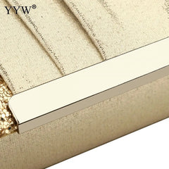 Sequin Patchwork Evening Clutch Bag with Chain for Women Wedding Handbag