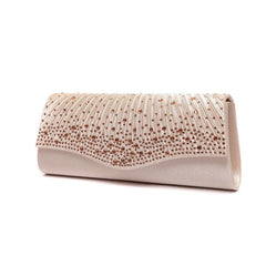 Satin Rhinestone Evening Clutch Party Handbag Wedding Purse