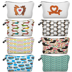 Sausage Dog Printing Makeup Bag Portable Travel Bags Children Pencil Case