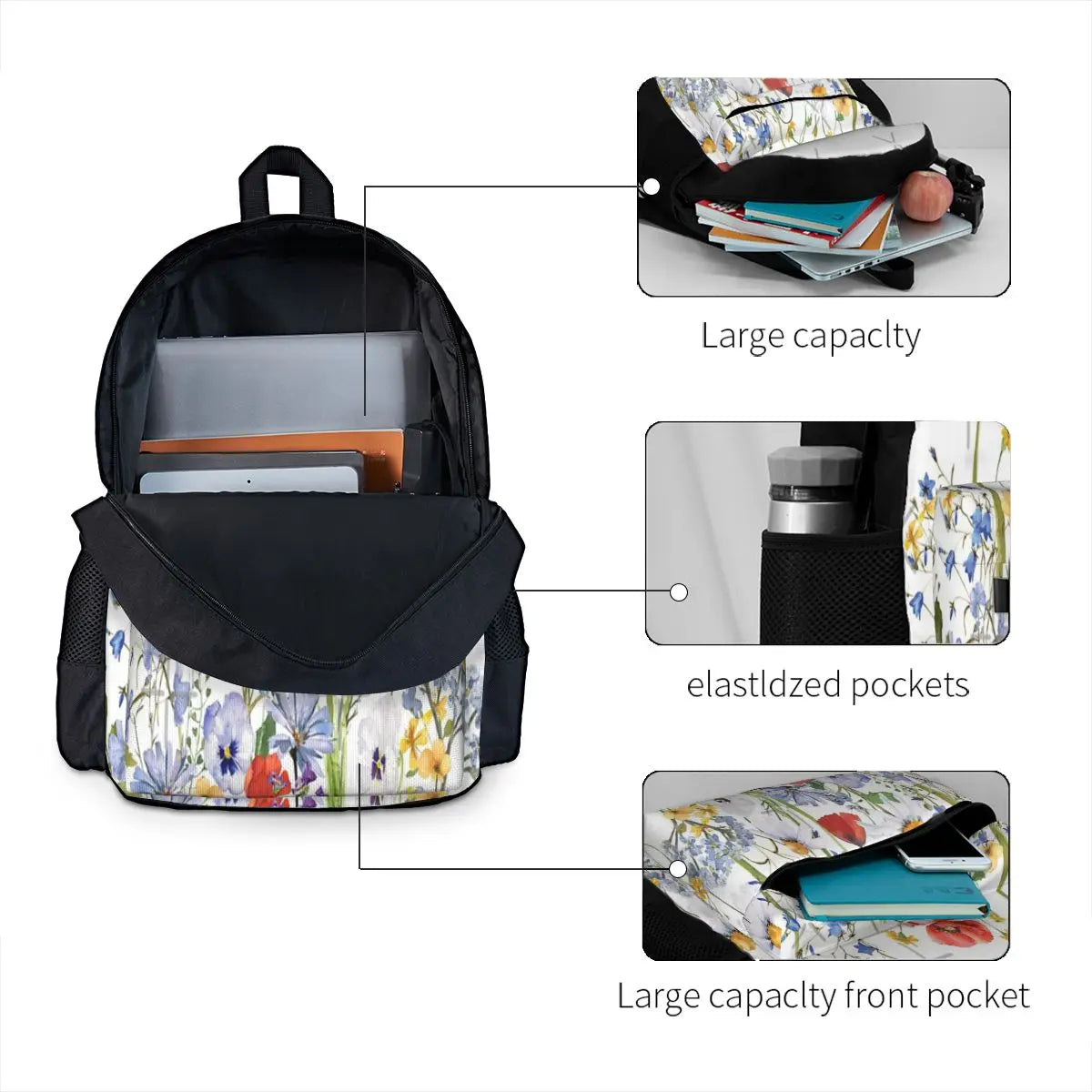 Scandinavian Wildflower Summer Meadow 2 Backpacks