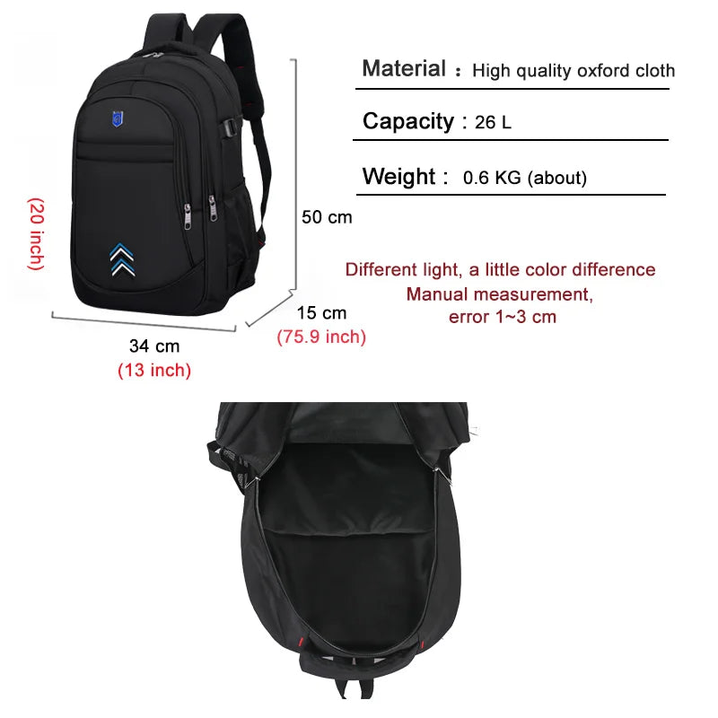 Durable Oxford Cloth School Backpack for Men