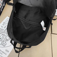 Casual Nylon Waterproof School Backpack Grey