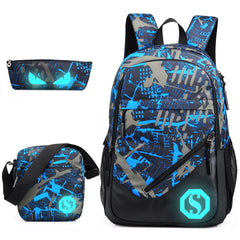 Luminous Zipper School Backpack for Teenagers