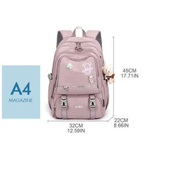Teen Girls School Backpack with Pockets Student Daypack Travel Bag