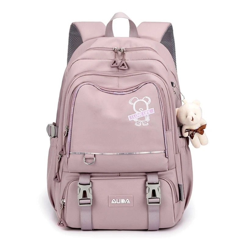 Teen Girls School Backpack with Pockets Student Daypack Travel Bag