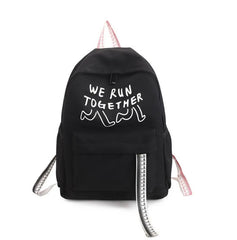 Canvas School Backpack for Women Girls Students Candy Color