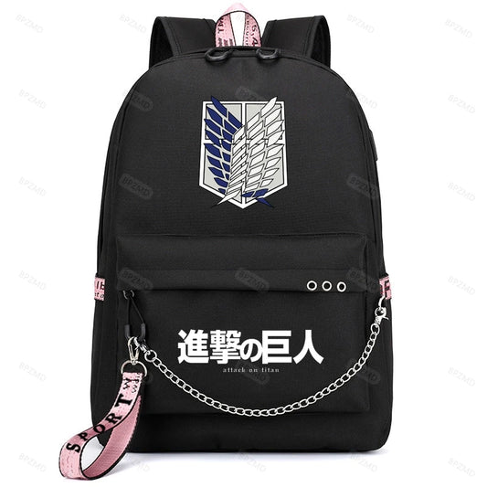 School Backpack for Girls Boys Teens Children Students Book Bags USB Canvas