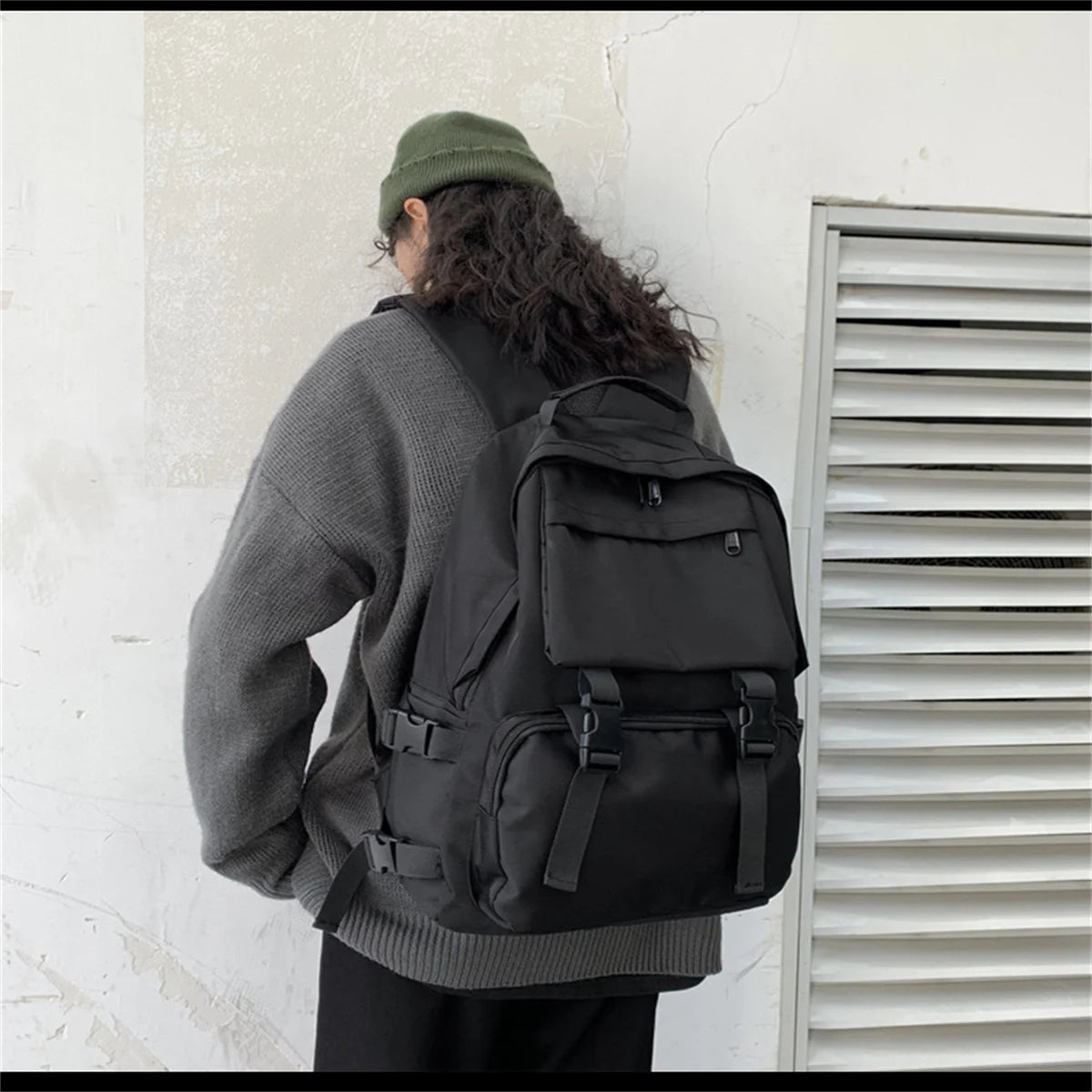 Canvas Waterproof School Backpack Large Capacity Travel Bags