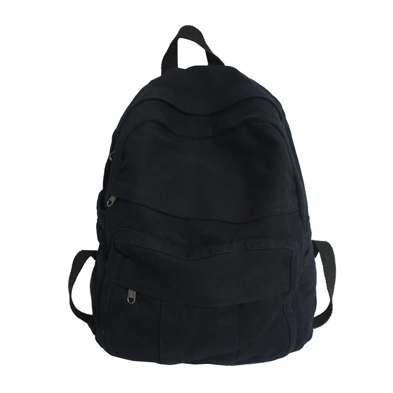Canvas Backpack Large Capacity Khaki College Teen Computer Bag