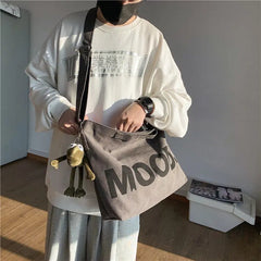 Japanese Style Canvas Messenger Bag Large Capacity School Shoulder Bag