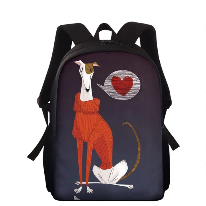3D Grehoud Pattern School Bagpack 15inch Kids Backpack