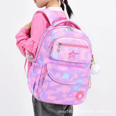 Girls Waterproof School Backpack Orthopedic Kids Book Bag