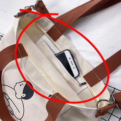 Canvas School Book Bag for Teen Girls