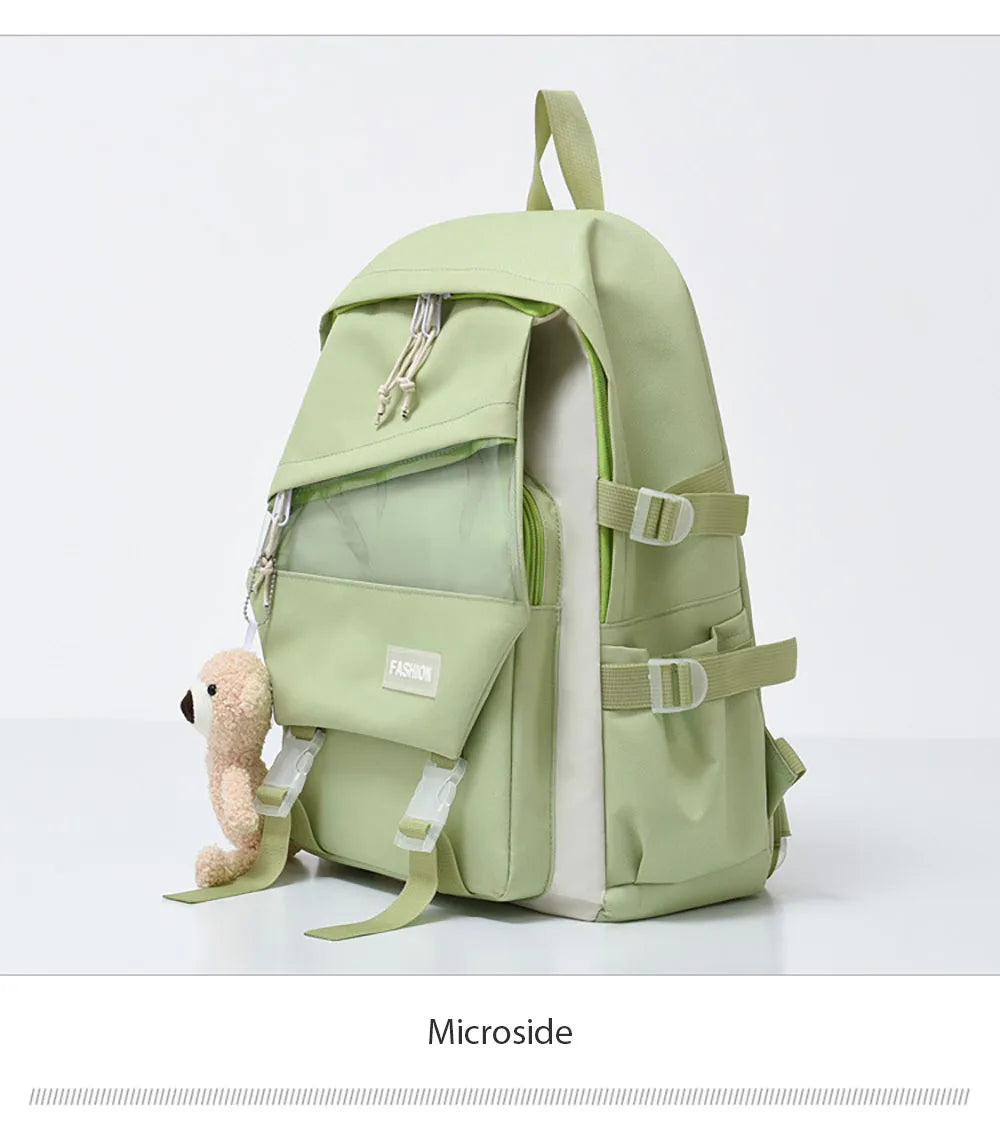 School Girl Backpack Bags Set 4 Pieces Multifunction Travel Working Women