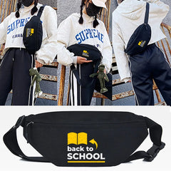 School Letter Waist Bag Large Capacity Chest Bag Unisex Street Crossbody