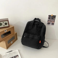 Canvas School Shoulder Bag for Student Large Capacity Backpack