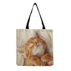 Cute Cat Print Tote Bag for Teachers