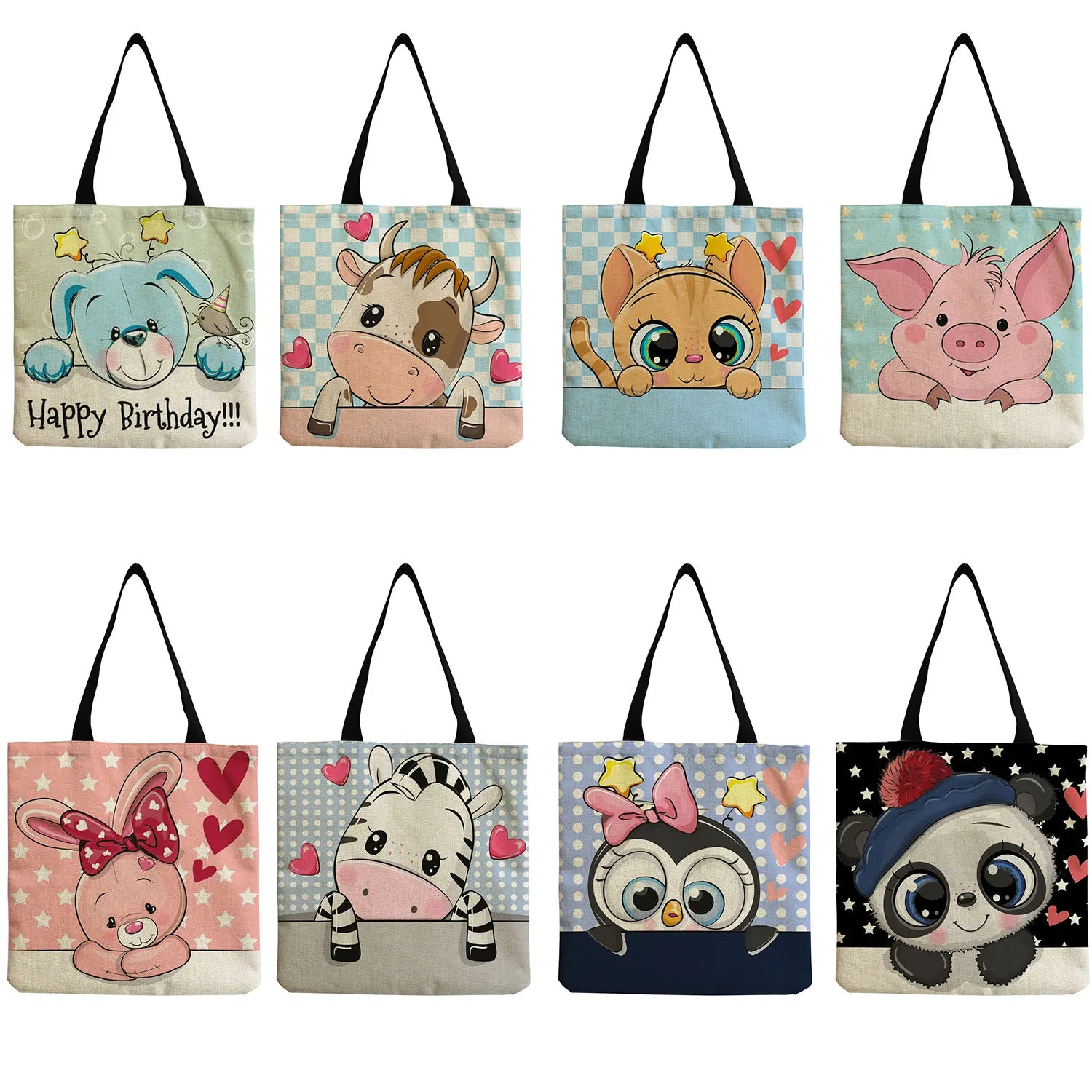 Cat Print Tote Bag School Teacher Gift Women's Shoulder Bag Lovely Animal