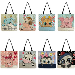 Cat Print Tote Bag School Teacher Gift Women's Shoulder Bag Lovely Animal