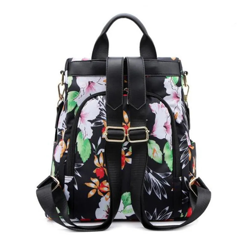 Women's Casual Nylon Daypack Water Resistant Laptop Backpack