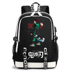 USB Charging School Bag for Girls Demon Slayer Backpack