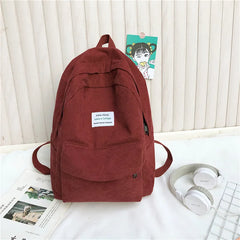 Corduroy Backpack for Women High School Students