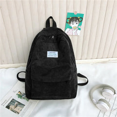 Corduroy Backpack for Women High School Students