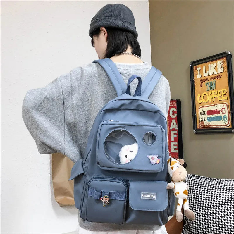 Itabag Backpack Clear Multifunctional High Capacity Schoolbag Girl Student