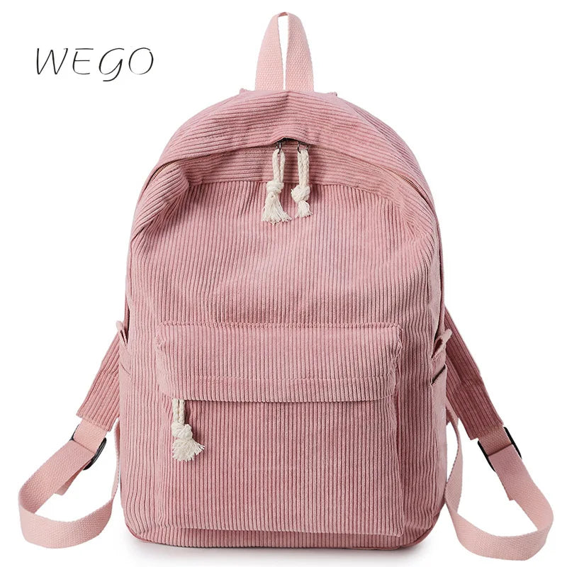 Harajuku Corduroy Schoolbag College Backpack Women's Backpack